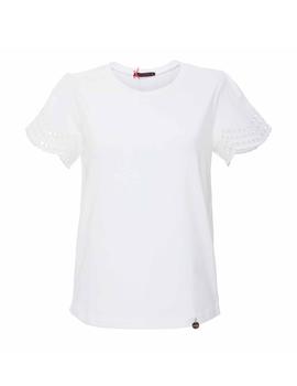 Camiseta Lolitas&L Mangas Perforadas Blanco