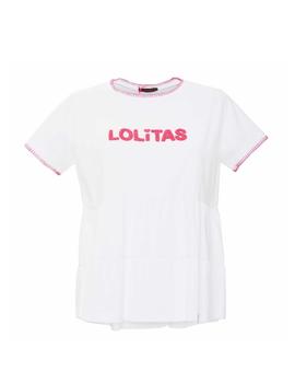 Camiseta Lolitas&L Logo Volantes Blanco
