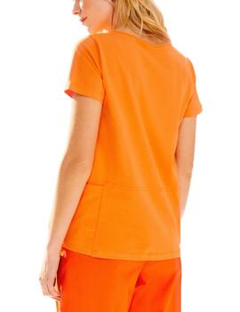 Camiseta Lolitas&L Bolsillos Naranja