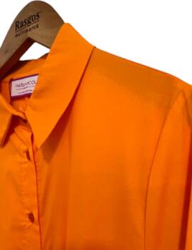 Vestido NATandCOL Brand Camisero Liso Naranja