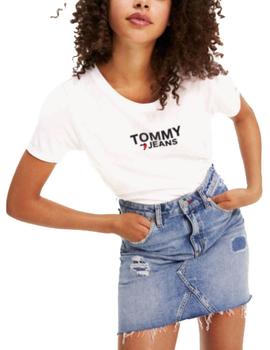 Camiseta Tommy Jeans Logo Corazón Blanco