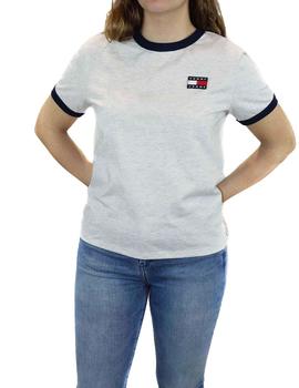 Camiseta Tommy Jeans Combinada Con Logo Gris