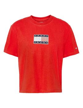 Camiseta Tommy Jeans Algodón Orgánico Logo Rojo