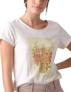 Camiseta Indi-cold Estampado Botánico Crudo