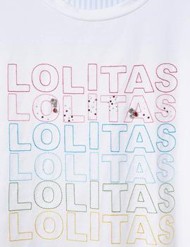 Camiseta Lolitas&L Logos Bordados  Blanco