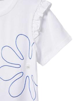 Camiseta Lolitas-L Flores Y Volantes Blanco