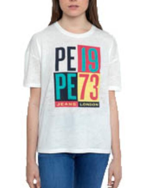 Camiseta Pepe Jeans Logo Multicolor Dita Crudo