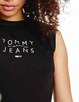 Vestido Tommy Jeans Camiseta Con Logo Negro