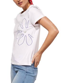 Camiseta Lolitas-L Flores Y Volantes Blanco