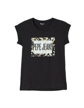 Camiseta Pepe Jeans Logo Impreso Corinne Negro